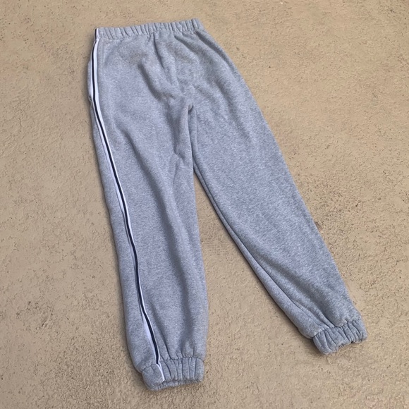 Brandy Melville Side Stripe Gray Sweatpants - Picture 6 of 6